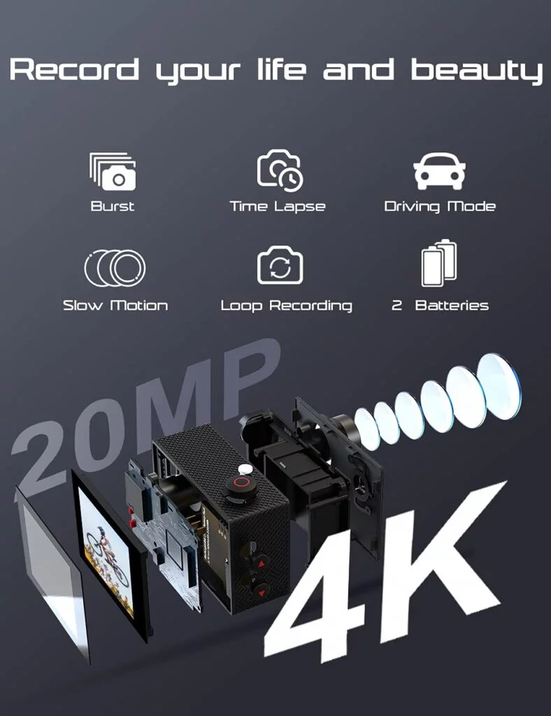 Caméra action Apexcam 4K - www.heavybull.com